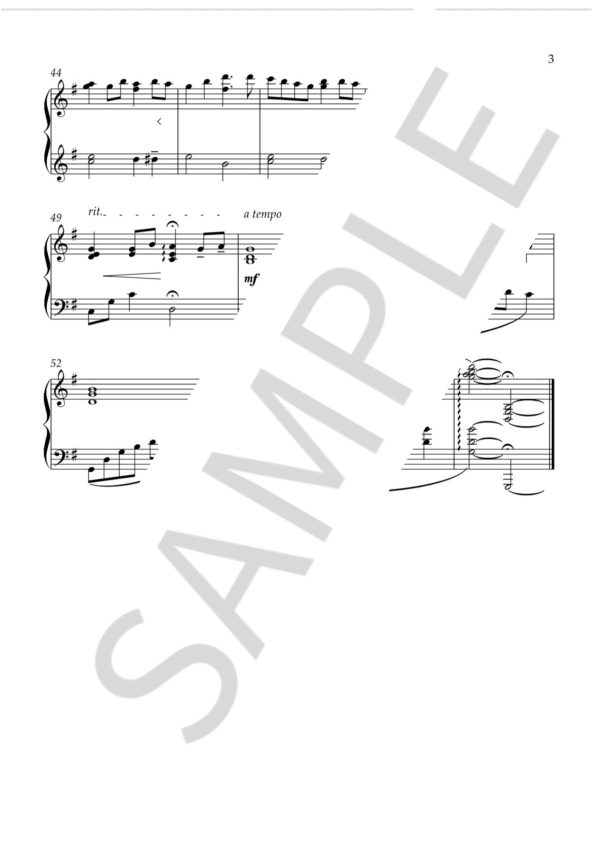 「同じ時を生きて」ピアノソロ楽譜